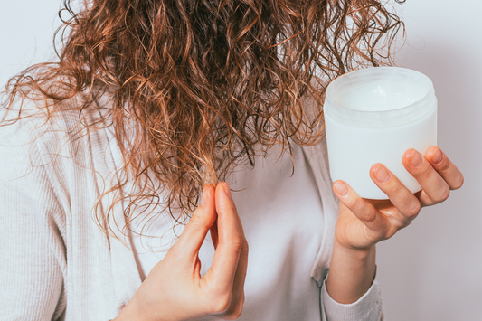 female hair with cream